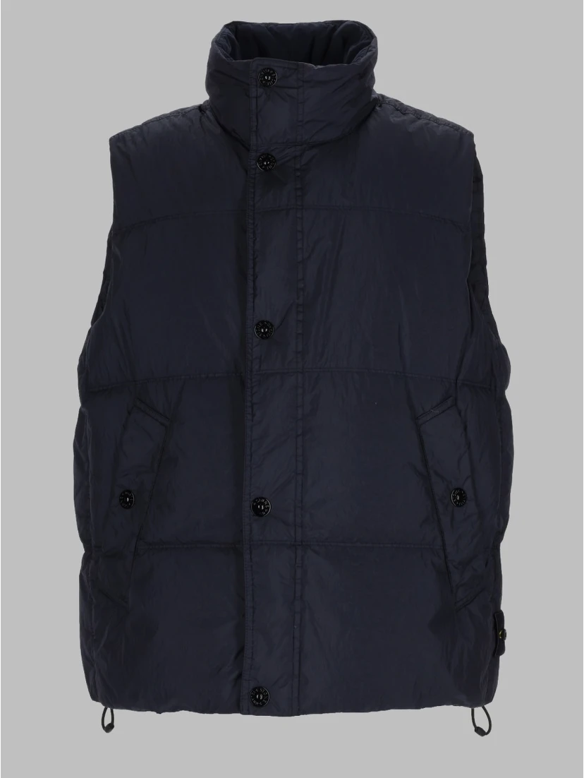 GILET IMBOTTITO IN PIUMA RESISTENTE AL VENTO CON ANTIGOCCIA