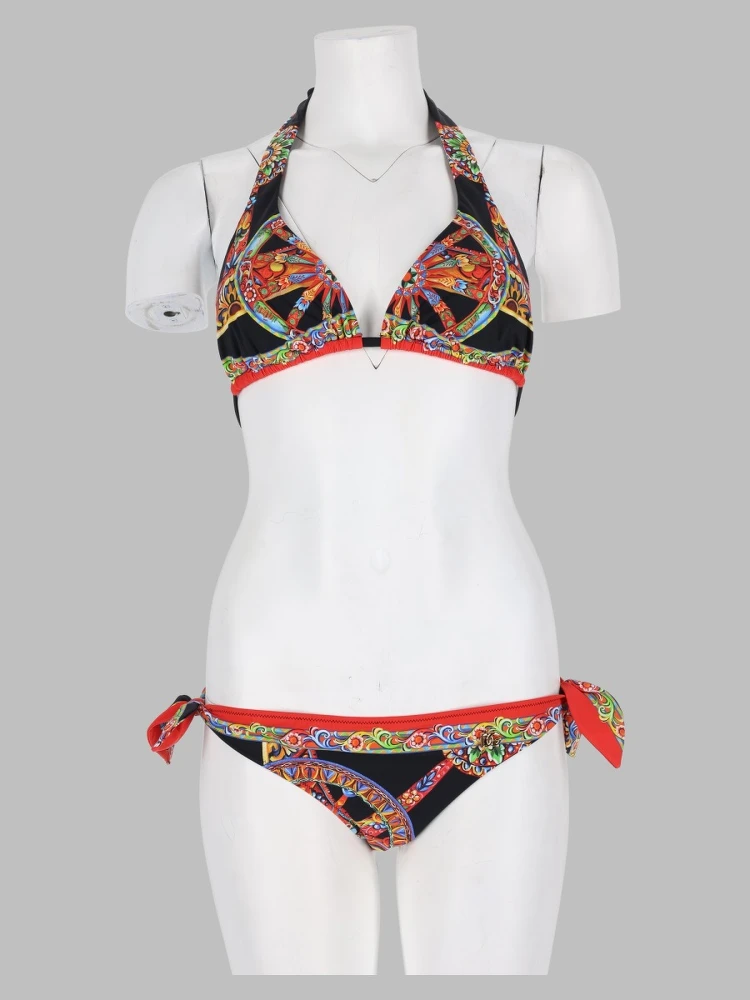 Bikini a triangolo con stampa