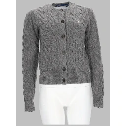 CARDIGAN A TRECCE CON LOGO