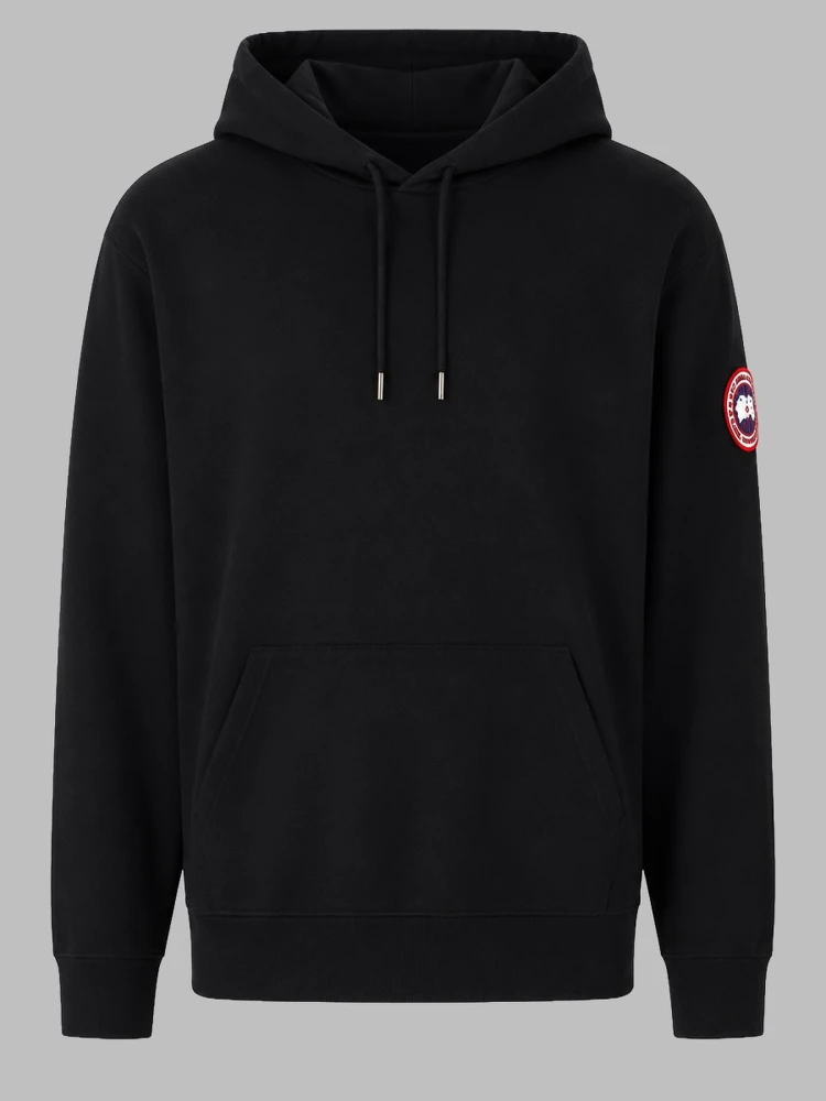 FELPA CON PATCH LOGO E CAPPUCCIO