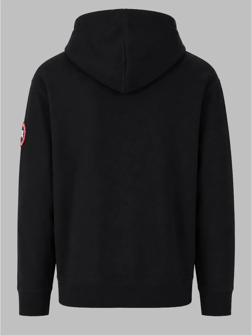 FELPA CON PATCH LOGO E CAPPUCCIO