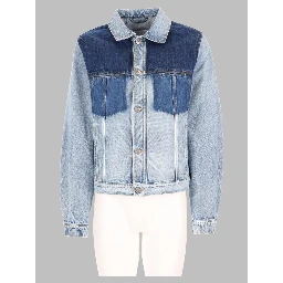 Giacca In Denim Effeto Patchwork