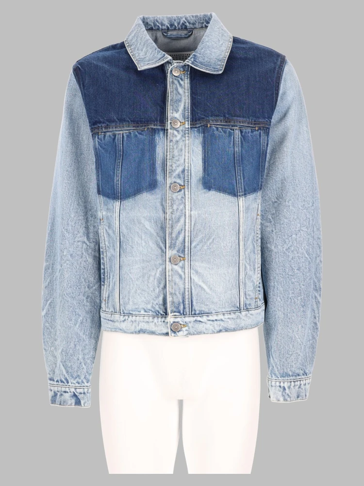 Giacca In Denim Effeto Patchwork