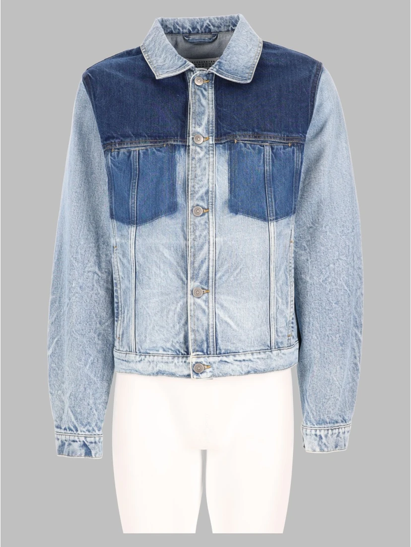 Giacca In Denim Effeto Patchwork
