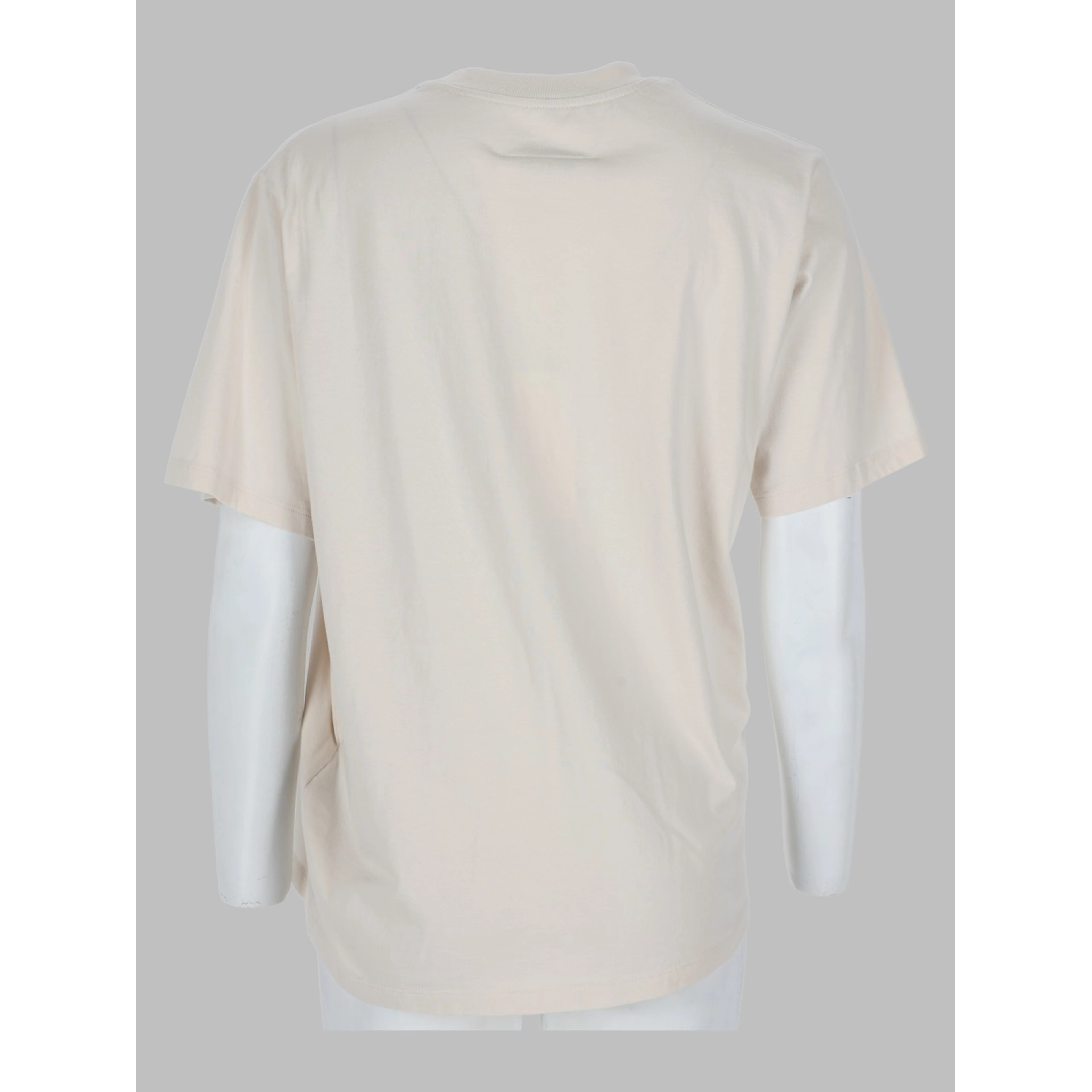 t-shirt con drappeggio e patch logo