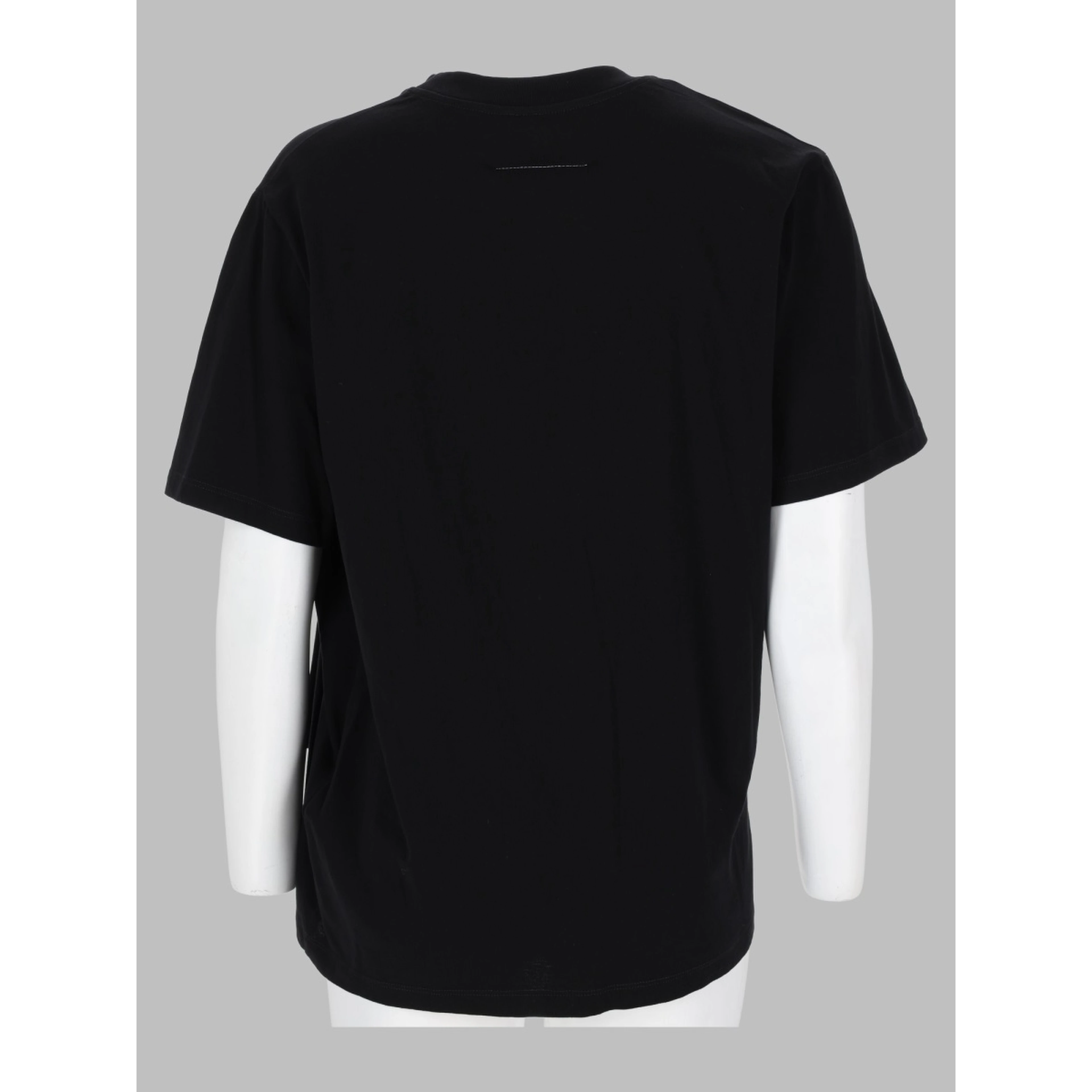 t-shirt con drappeggio e patch logo