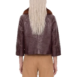 Short leather jacket