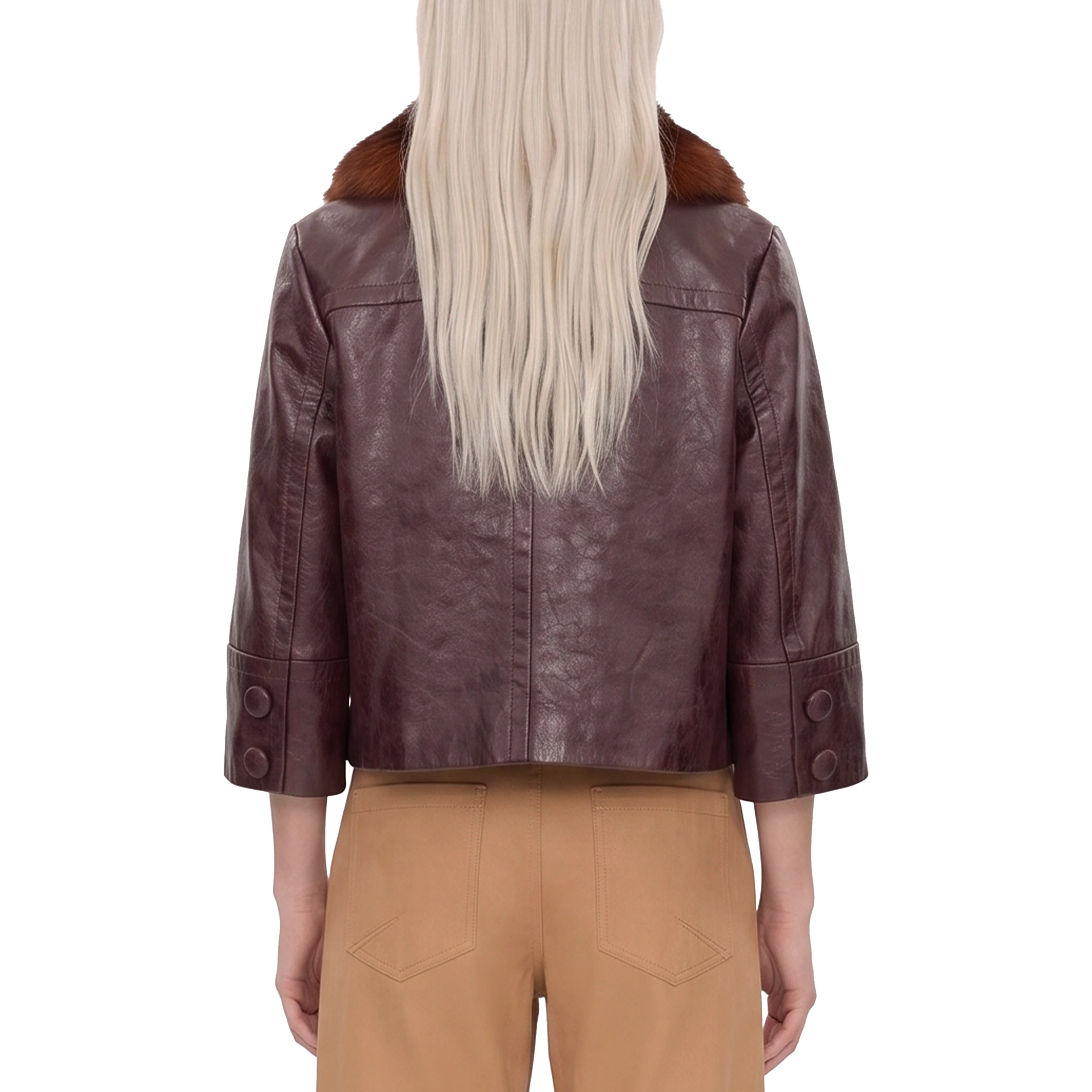 Short leather jacket
