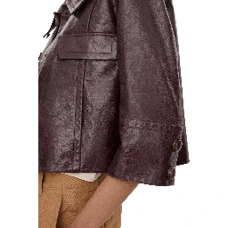 Short leather jacket