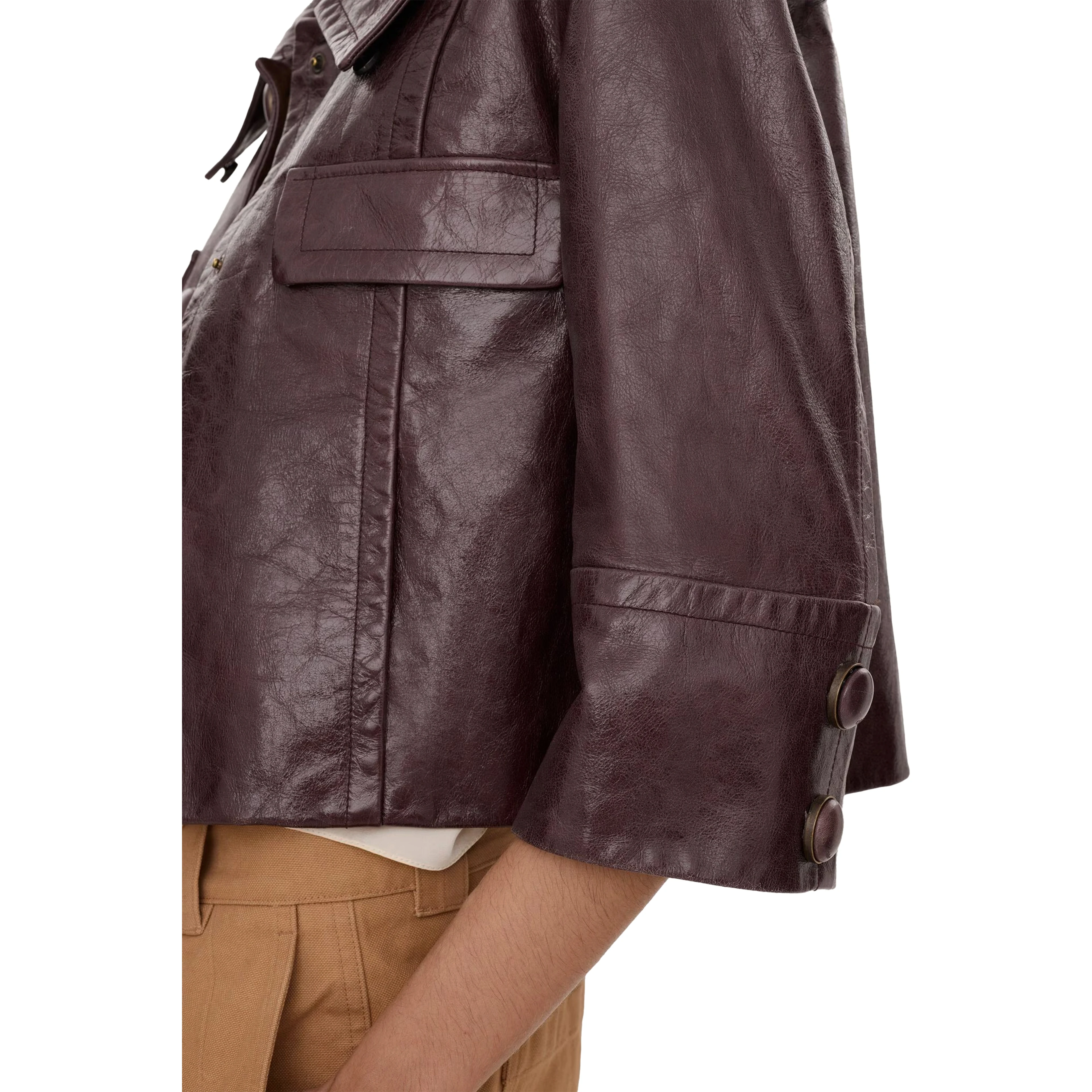 Short leather jacket