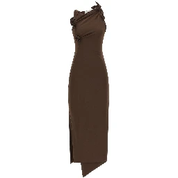 Brown Recycled Polyamide Long Dress
