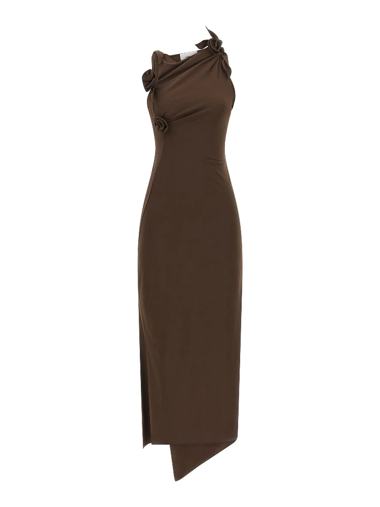 Brown Recycled Polyamide Long Dress