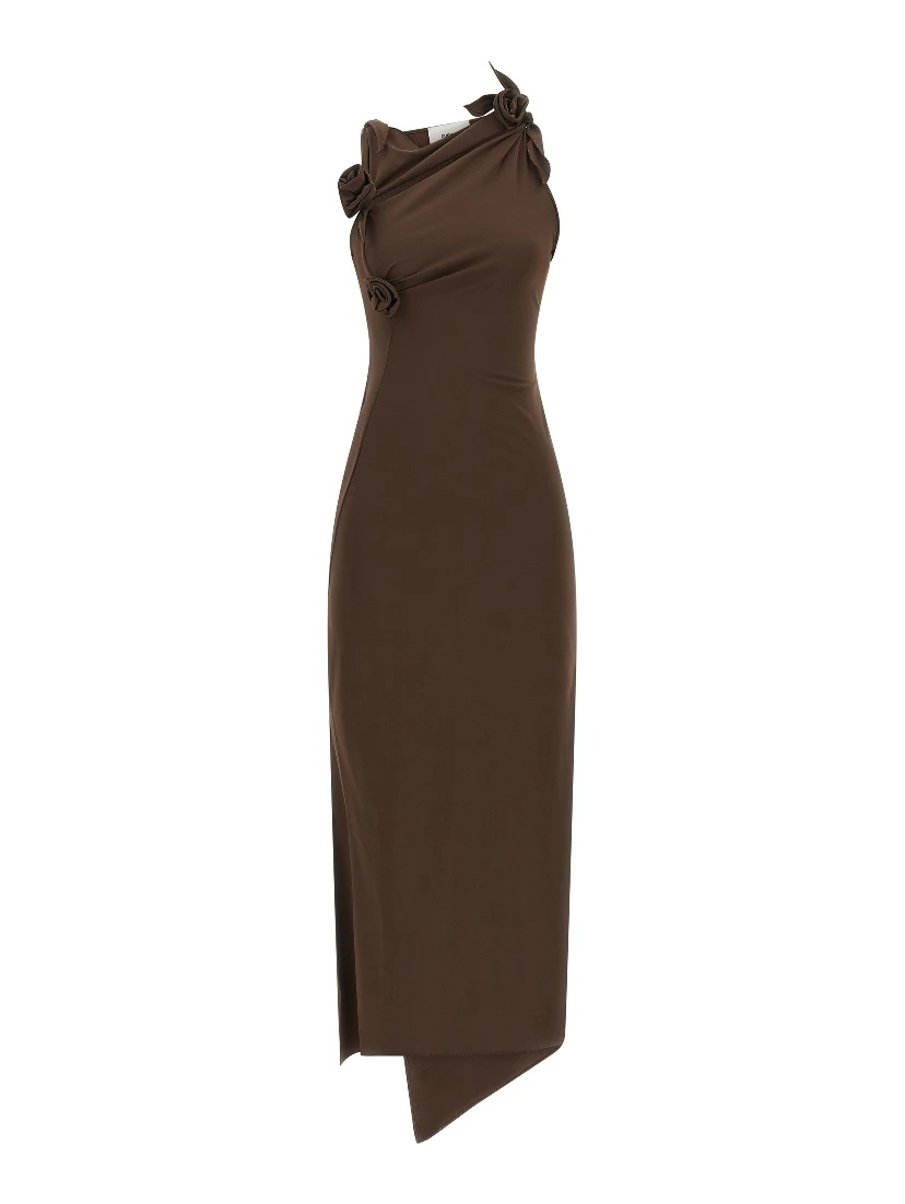 Brown Recycled Polyamide Long Dress