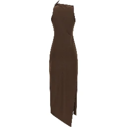 Brown Recycled Polyamide Long Dress