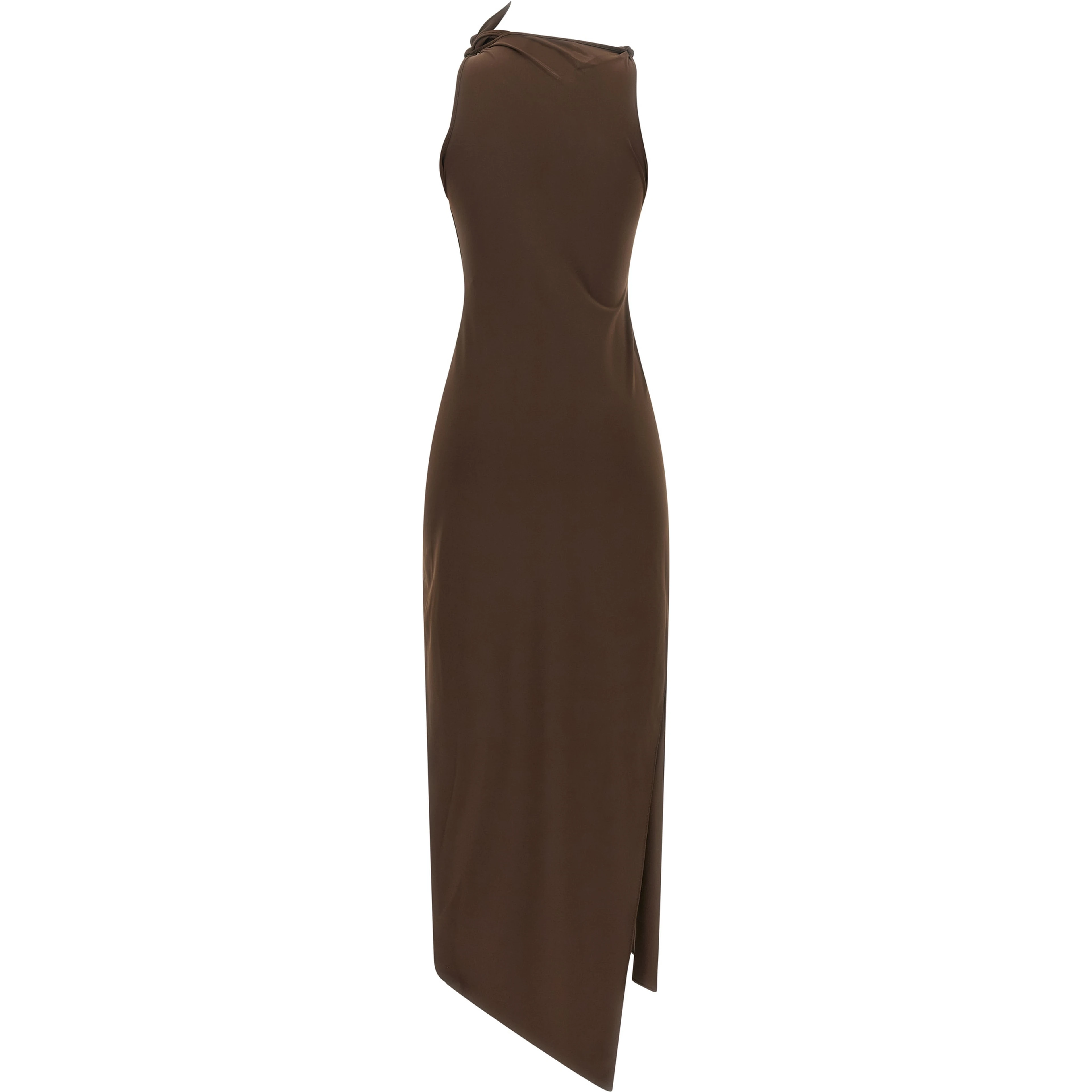 Brown Recycled Polyamide Long Dress