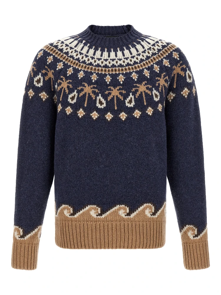 Blue Virgin Wool Cardigan