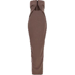 Brown Wool Long Dress