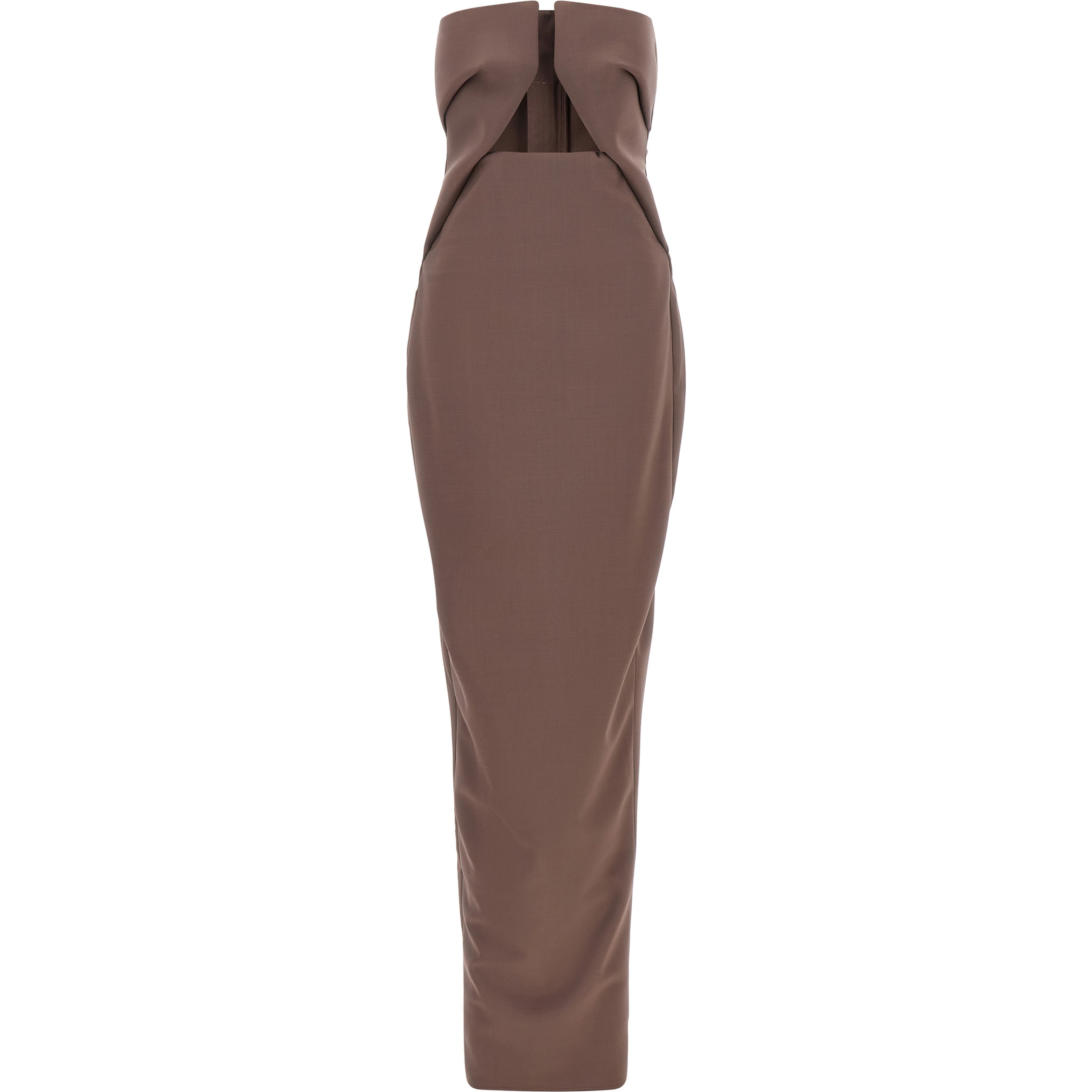 Brown Wool Long Dress