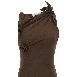 Brown Recycled Polyamide Long Dress