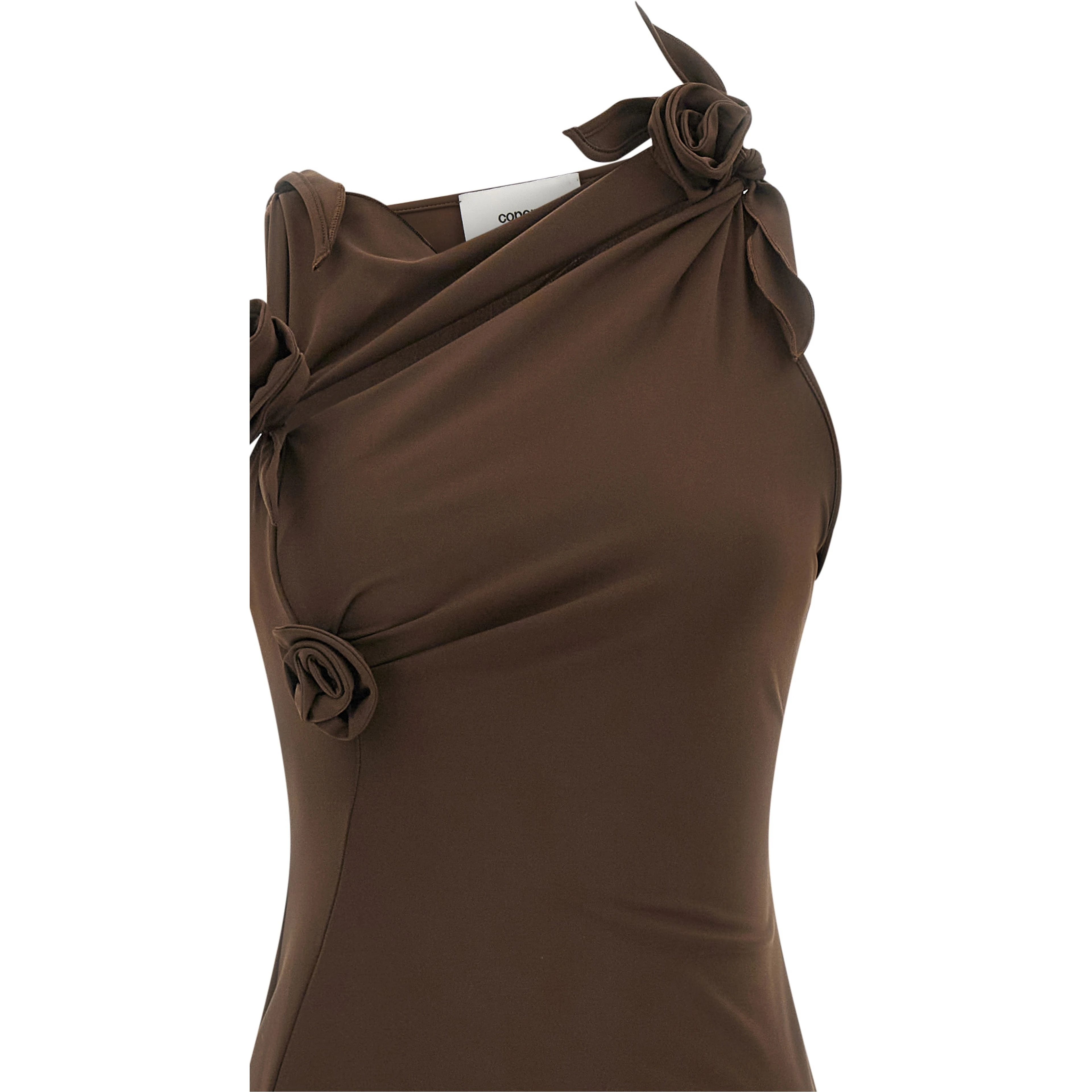 Brown Recycled Polyamide Long Dress