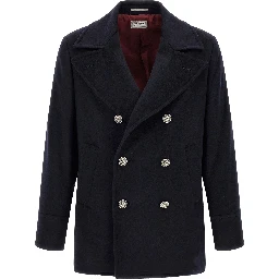 Blue Virgin Wool Coat