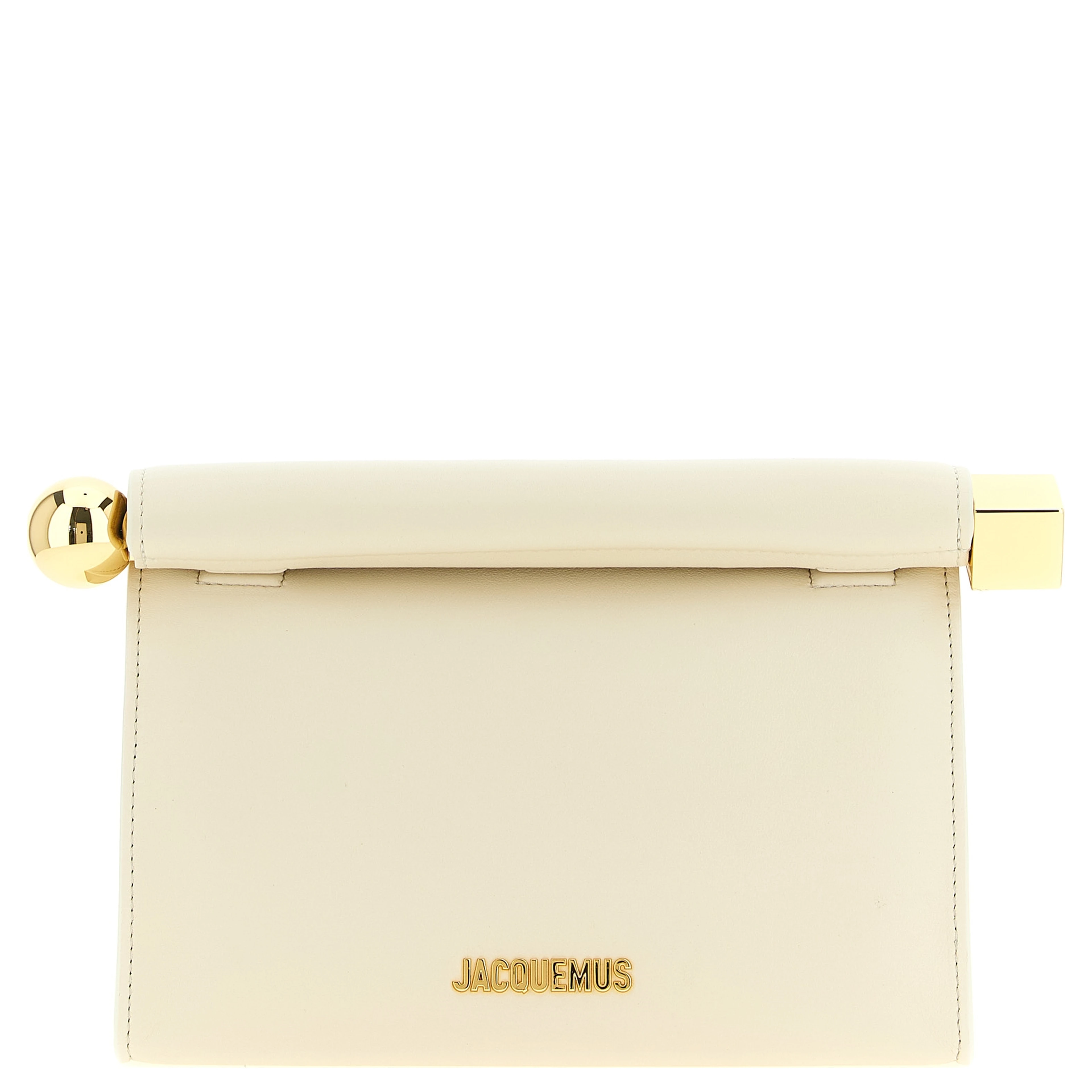 White Lamb Leather Clutch Bag