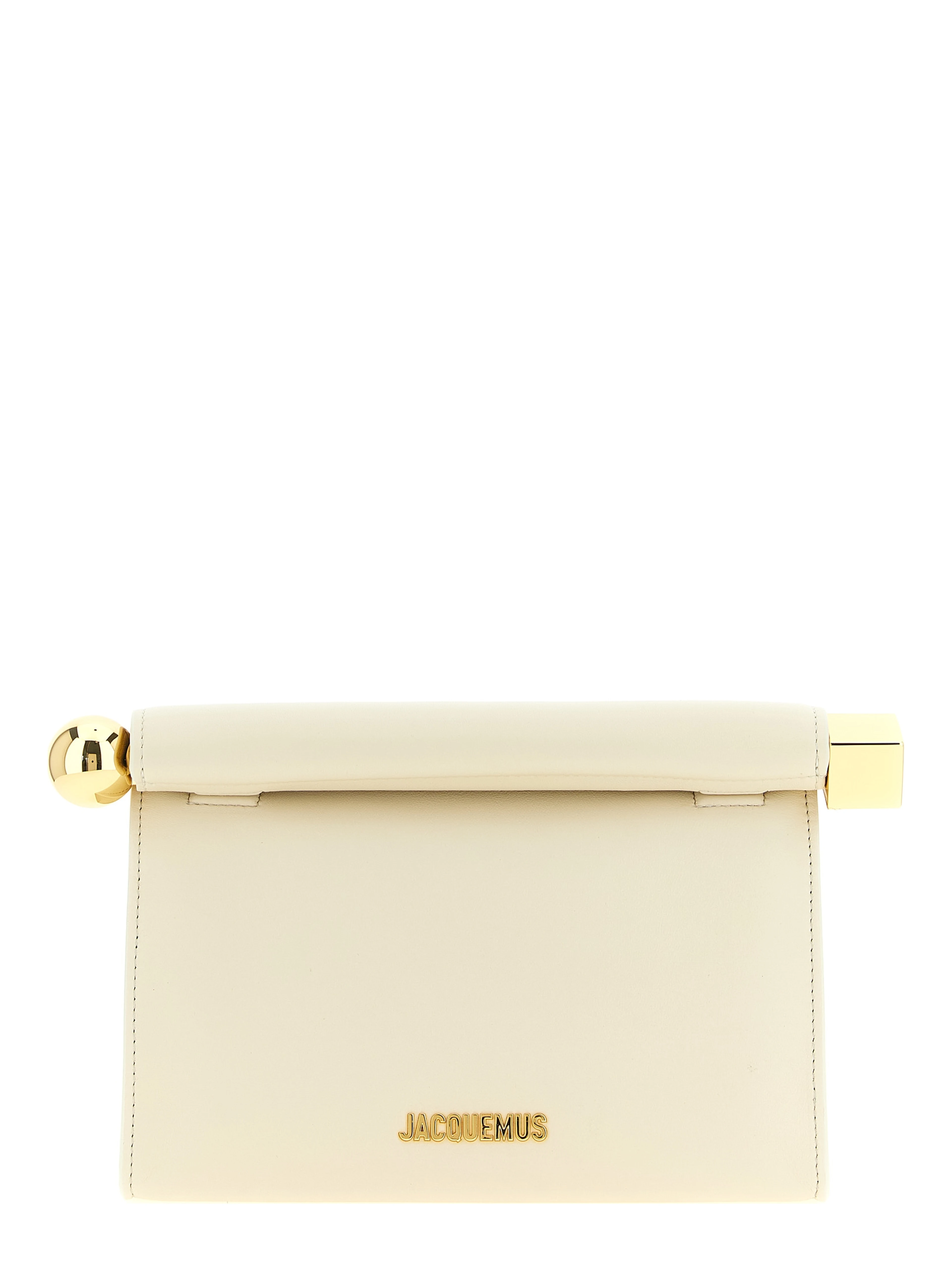 White Lamb Leather Clutch Bag