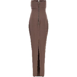 Brown Wool Long Dress
