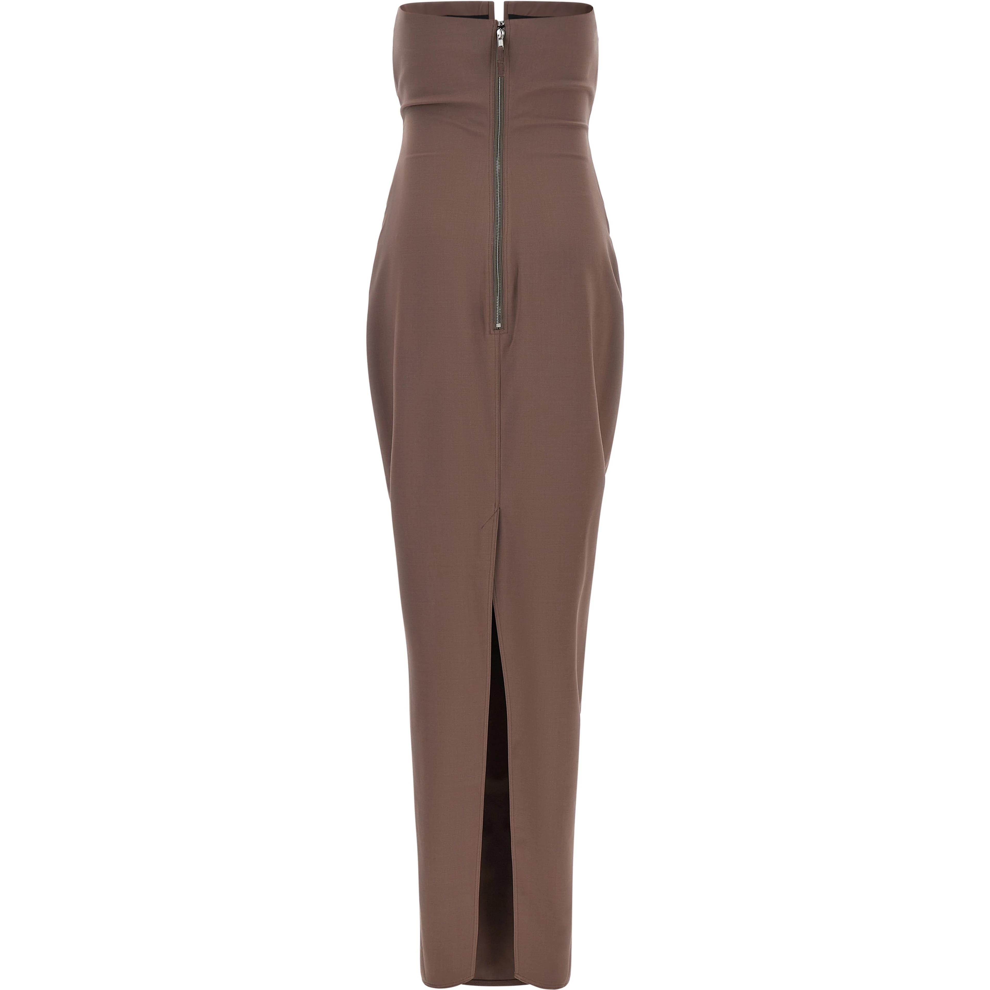 Brown Wool Long Dress