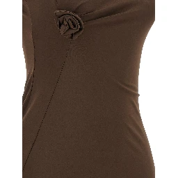 Brown Recycled Polyamide Long Dress
