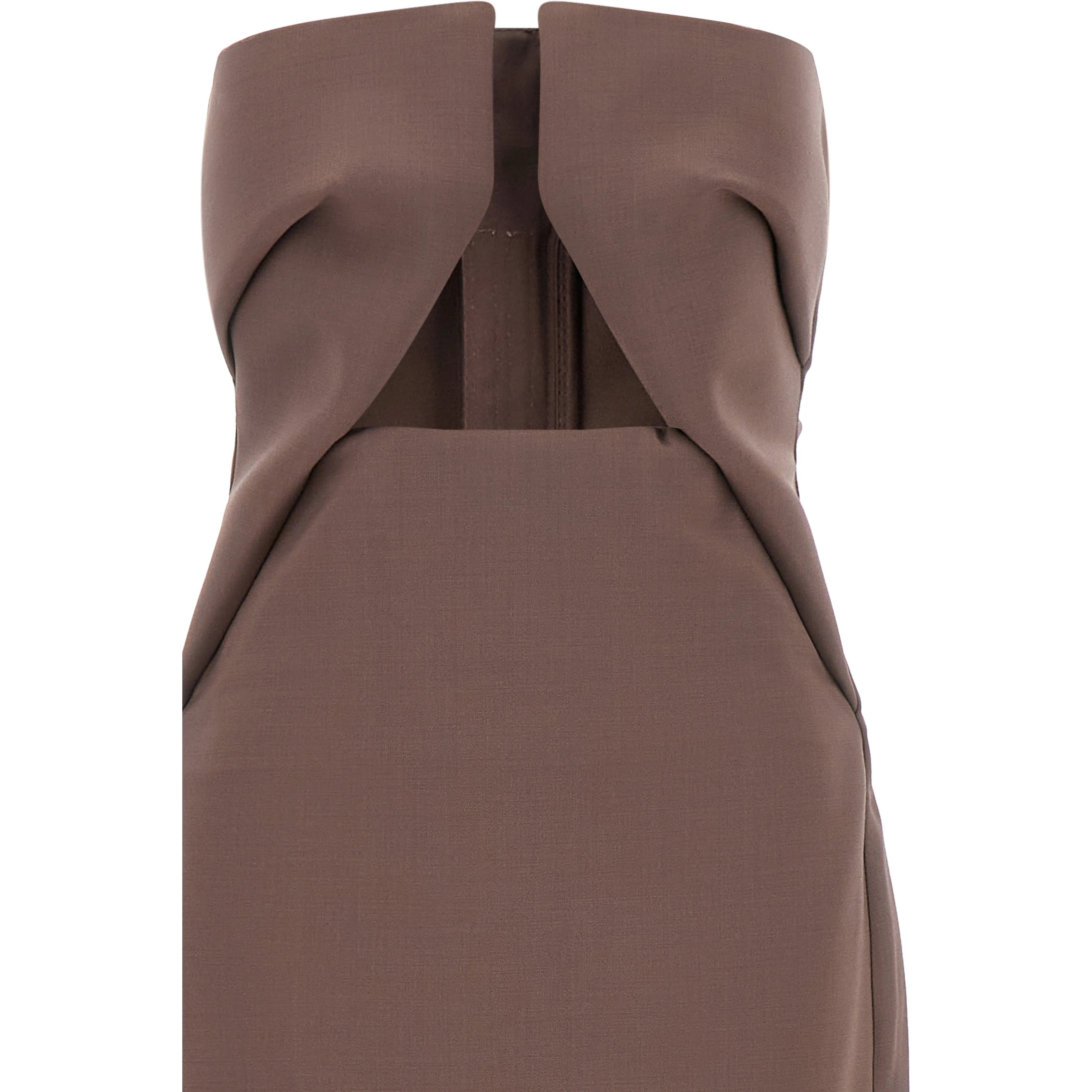 Brown Wool Long Dress