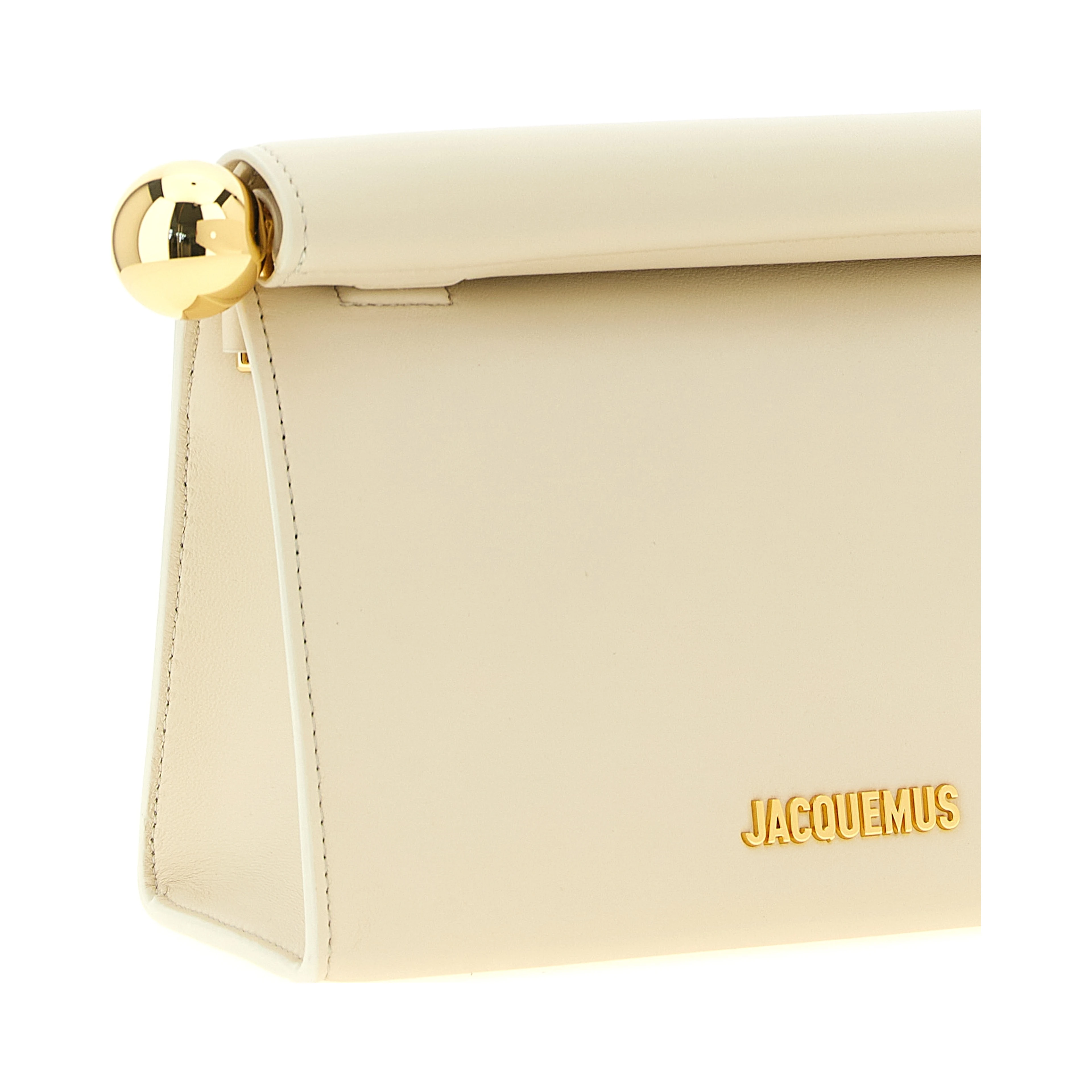 White Lamb Leather Clutch Bag