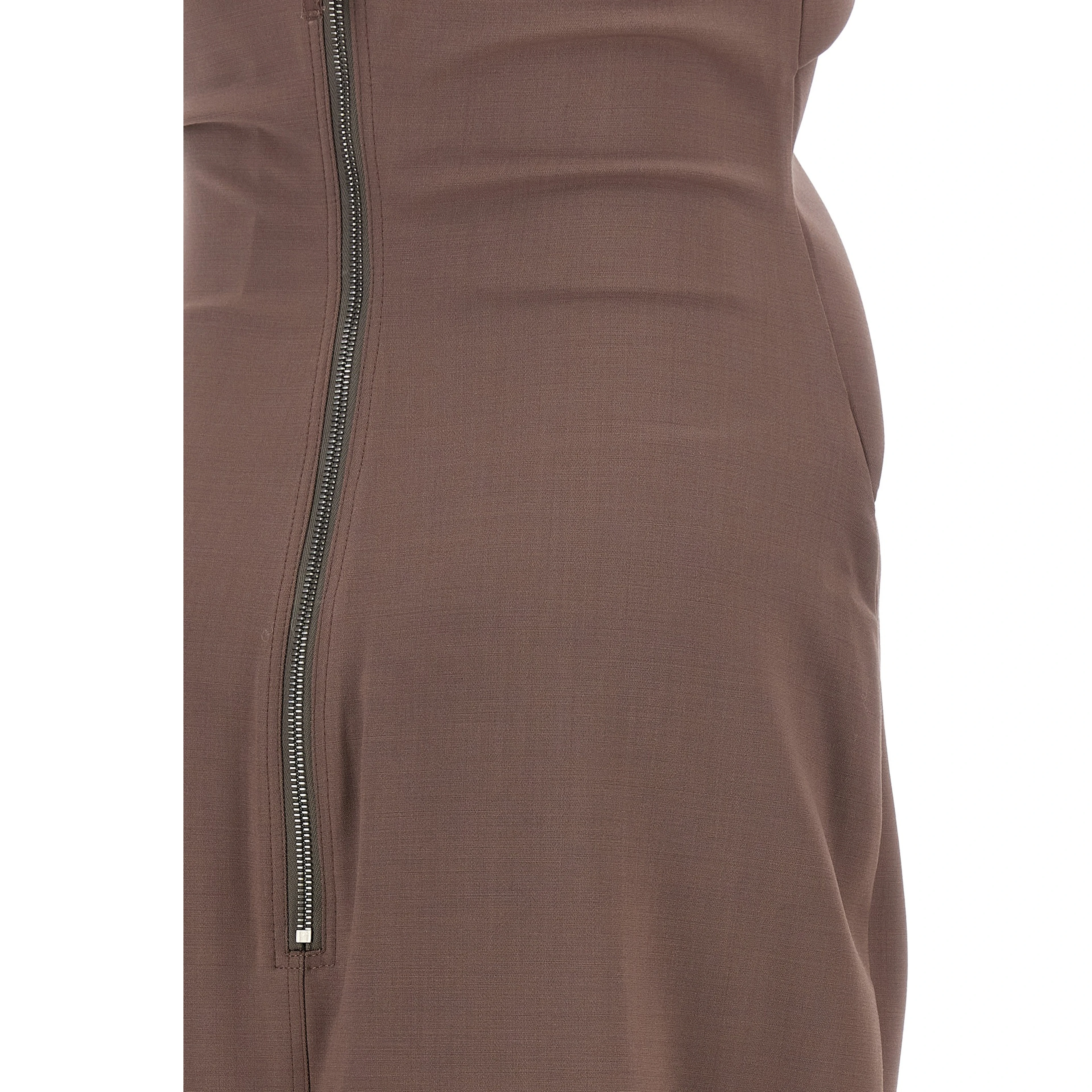 Brown Wool Long Dress