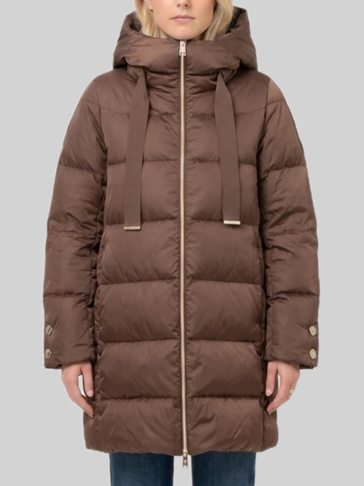 A-line midi down jacket