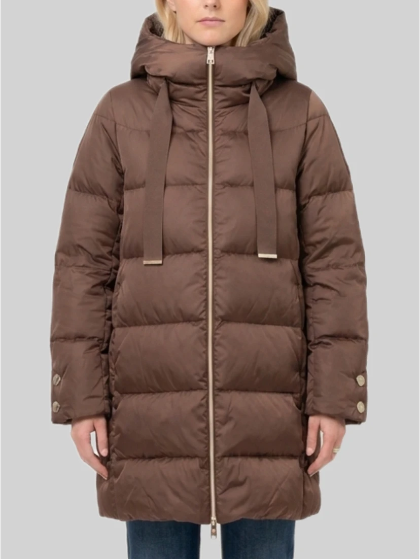 A-line midi down jacket