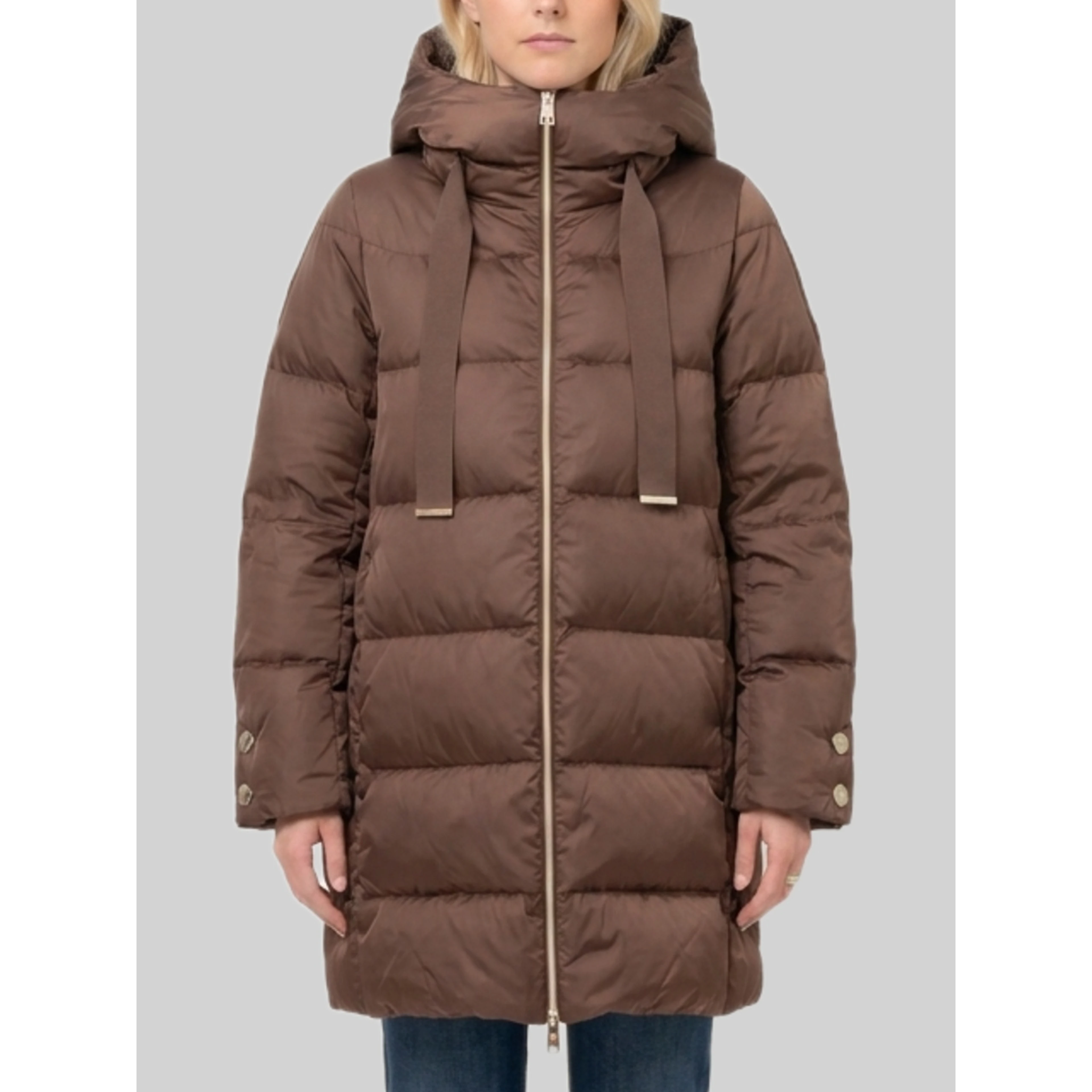 A-line midi down jacket