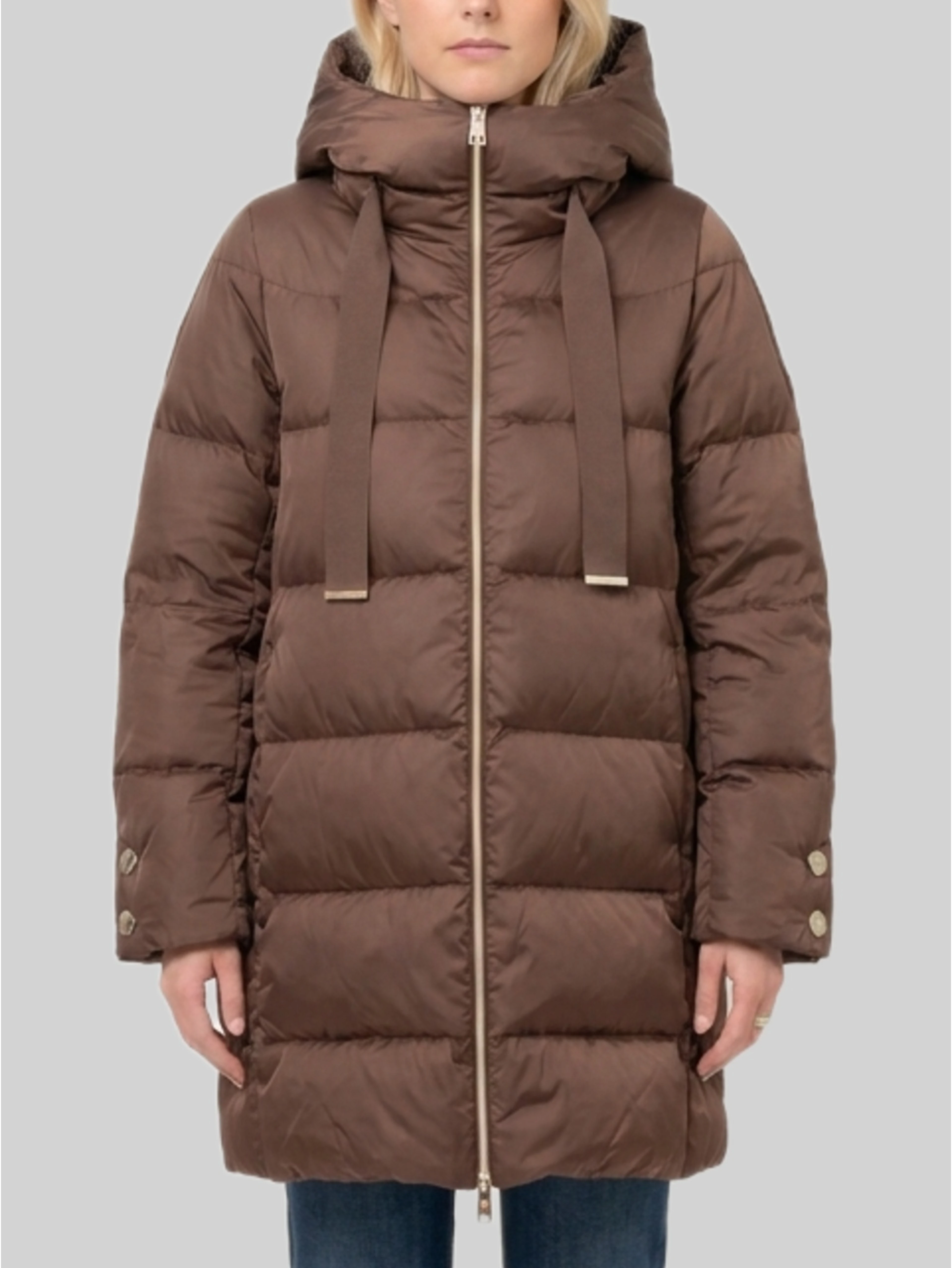 A-line midi down jacket