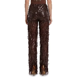Pants with sequin and fringes