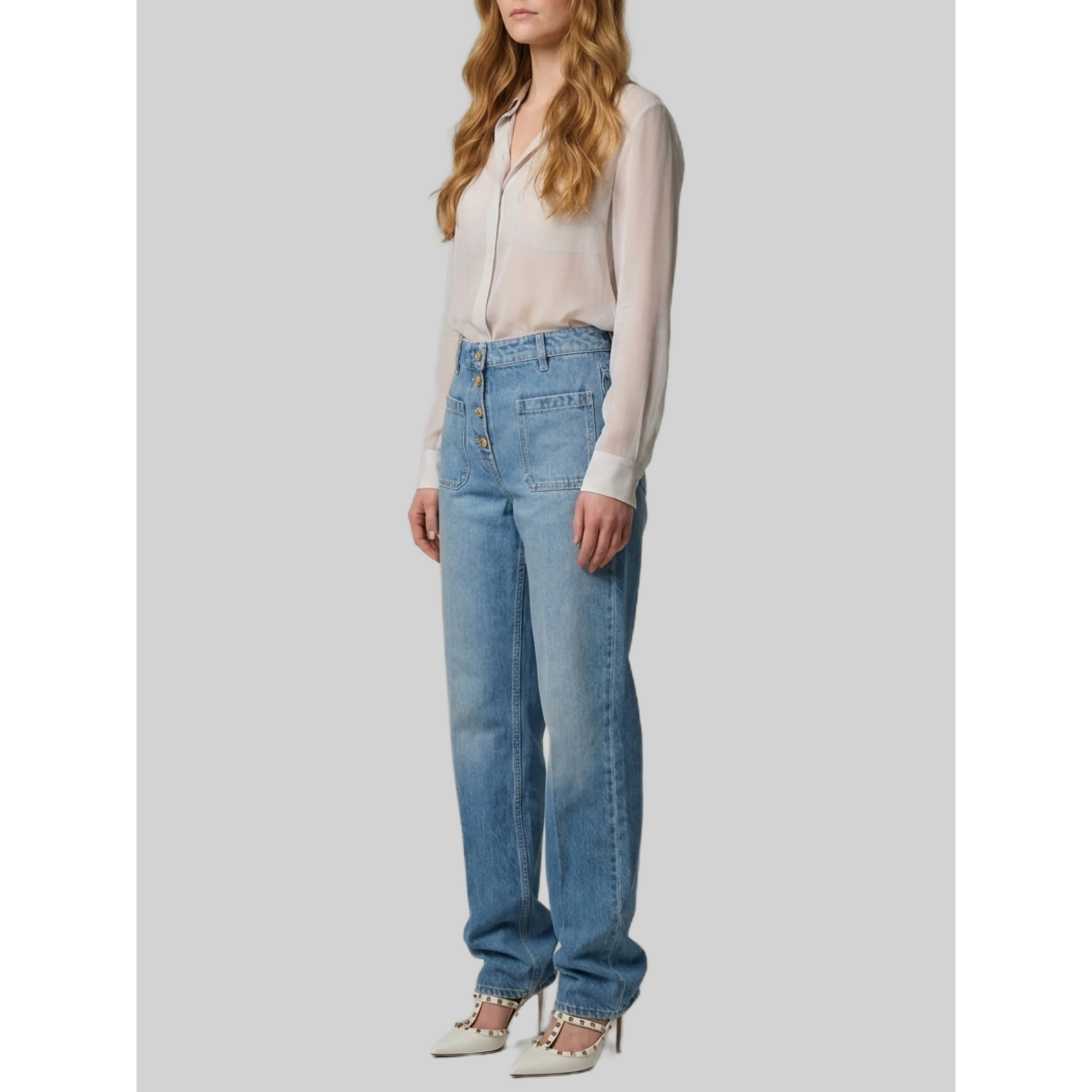 Flare denim pants