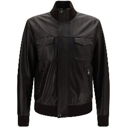 Brown Lamb Ovis Aries Aries Leather Jacket