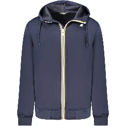 Blue Polyester Men Jacket