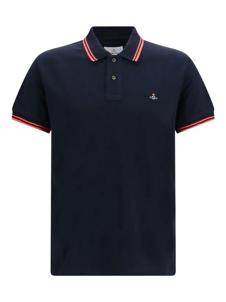 Blue Cotton Polo Shirt