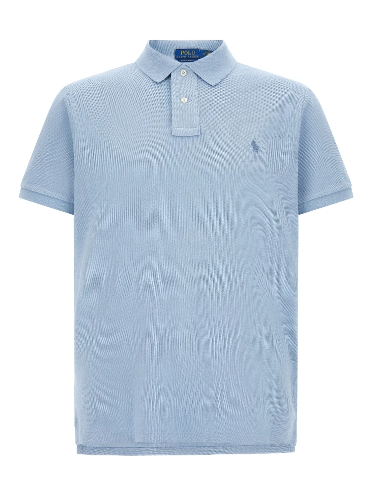 Blue Cotton Polo Shirt