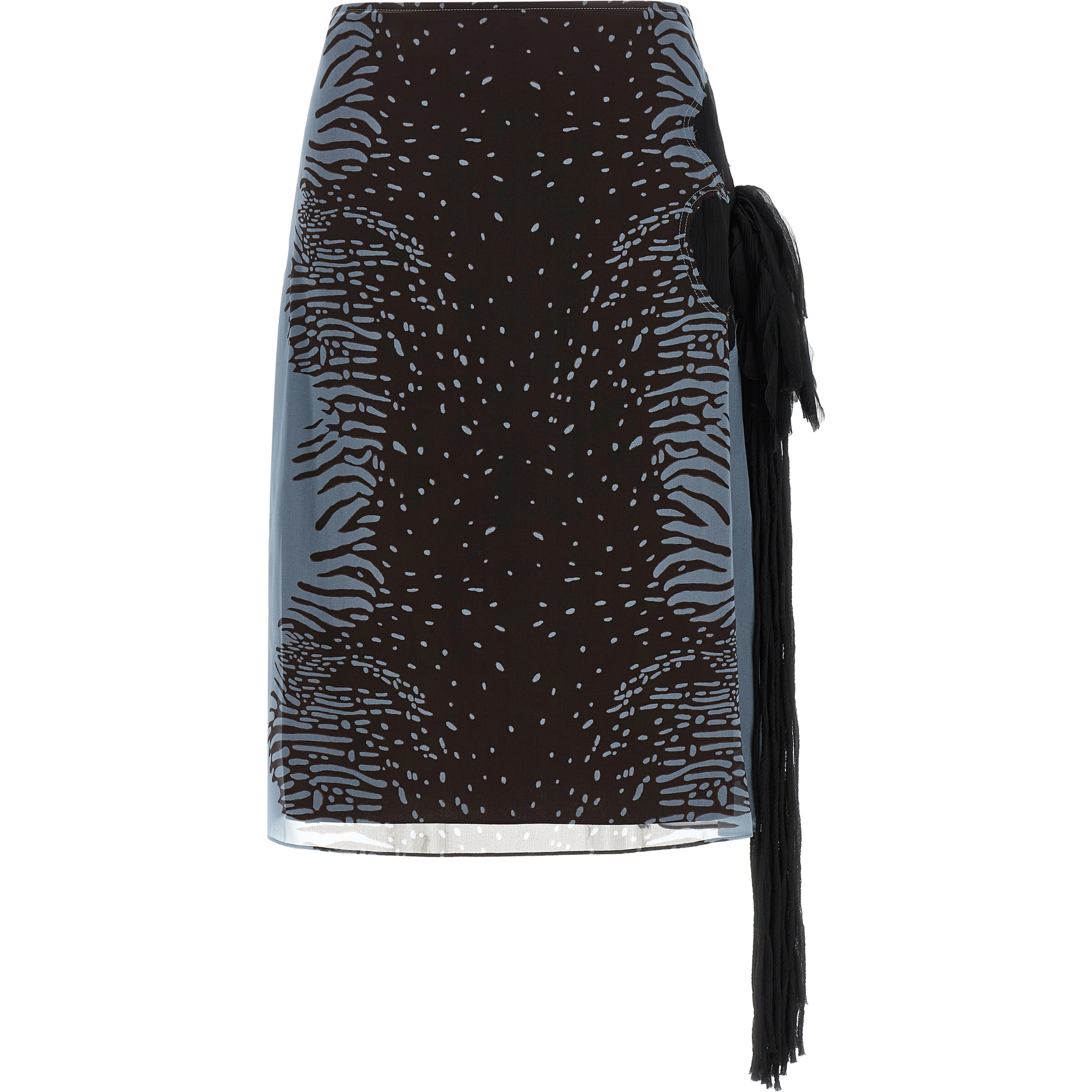 Multicolor Silk Midi Skirt