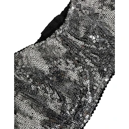 Silver Sequined Nyon Balconnet Bra Underwear