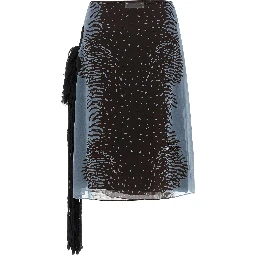 Multicolor Silk Midi Skirt