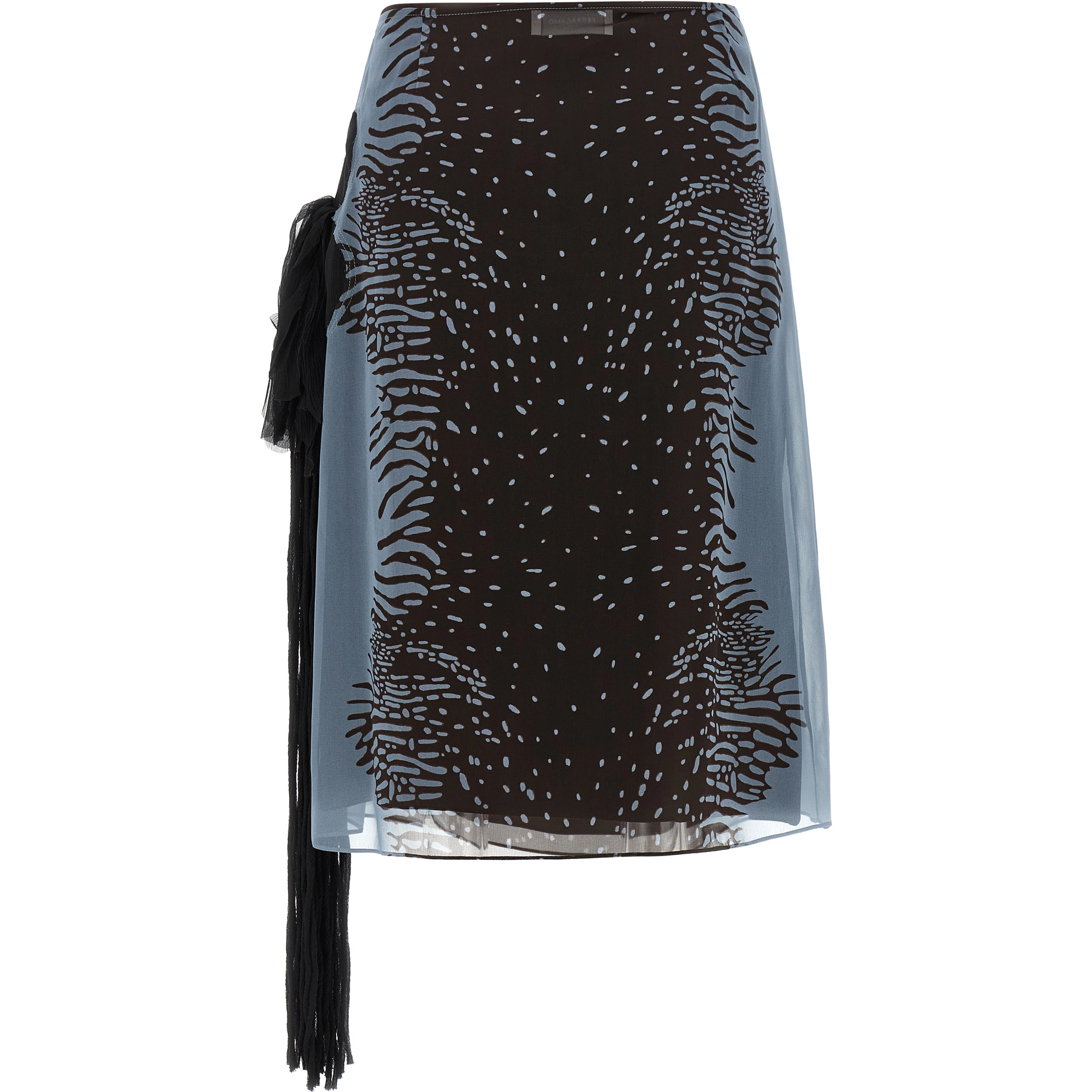 Multicolor Silk Midi Skirt