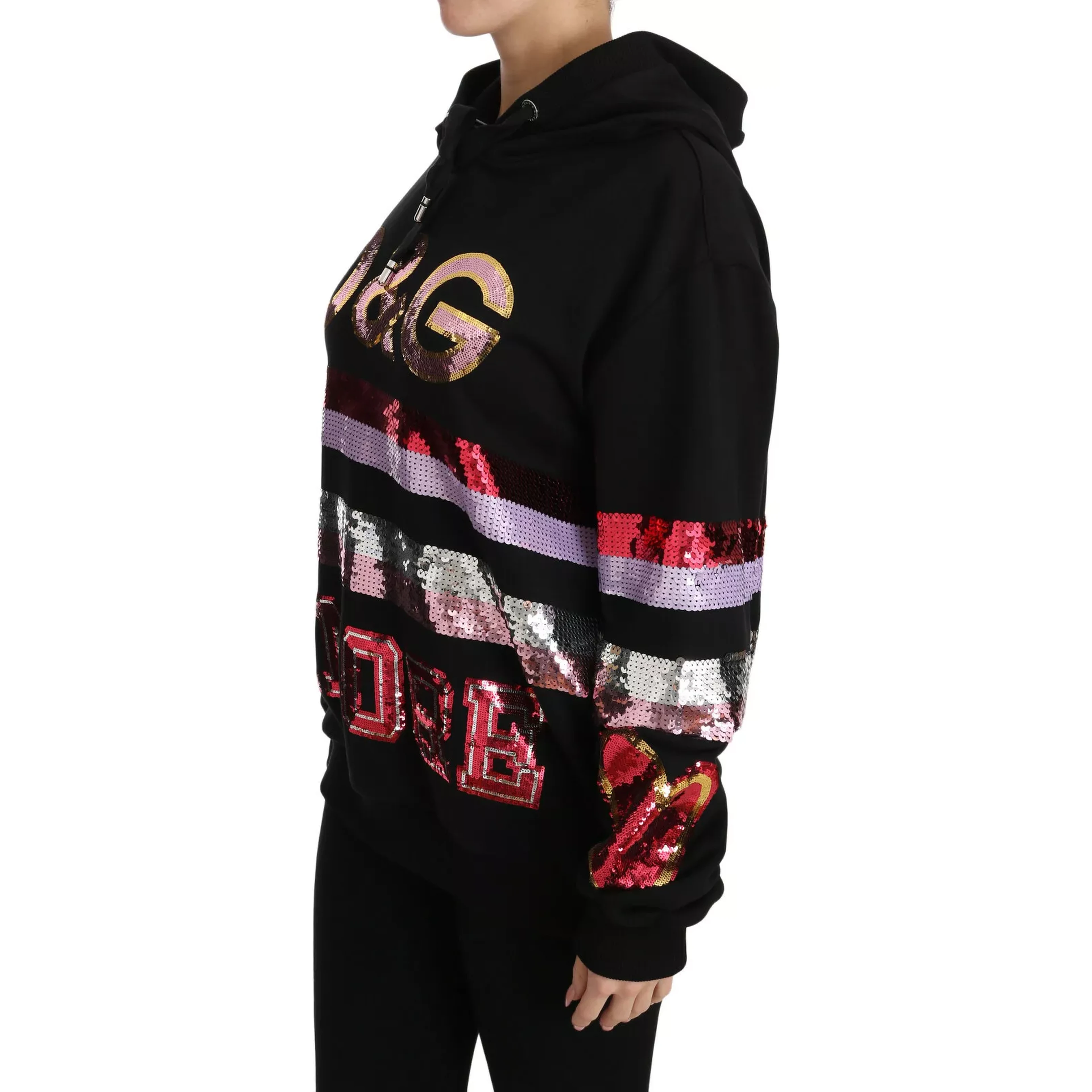 DG Sequined Hooded Pullover Sweater