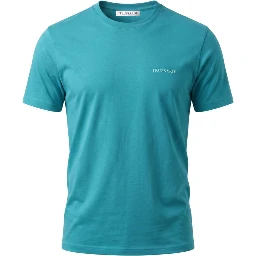Light Blue Cotton Men T-Shirt