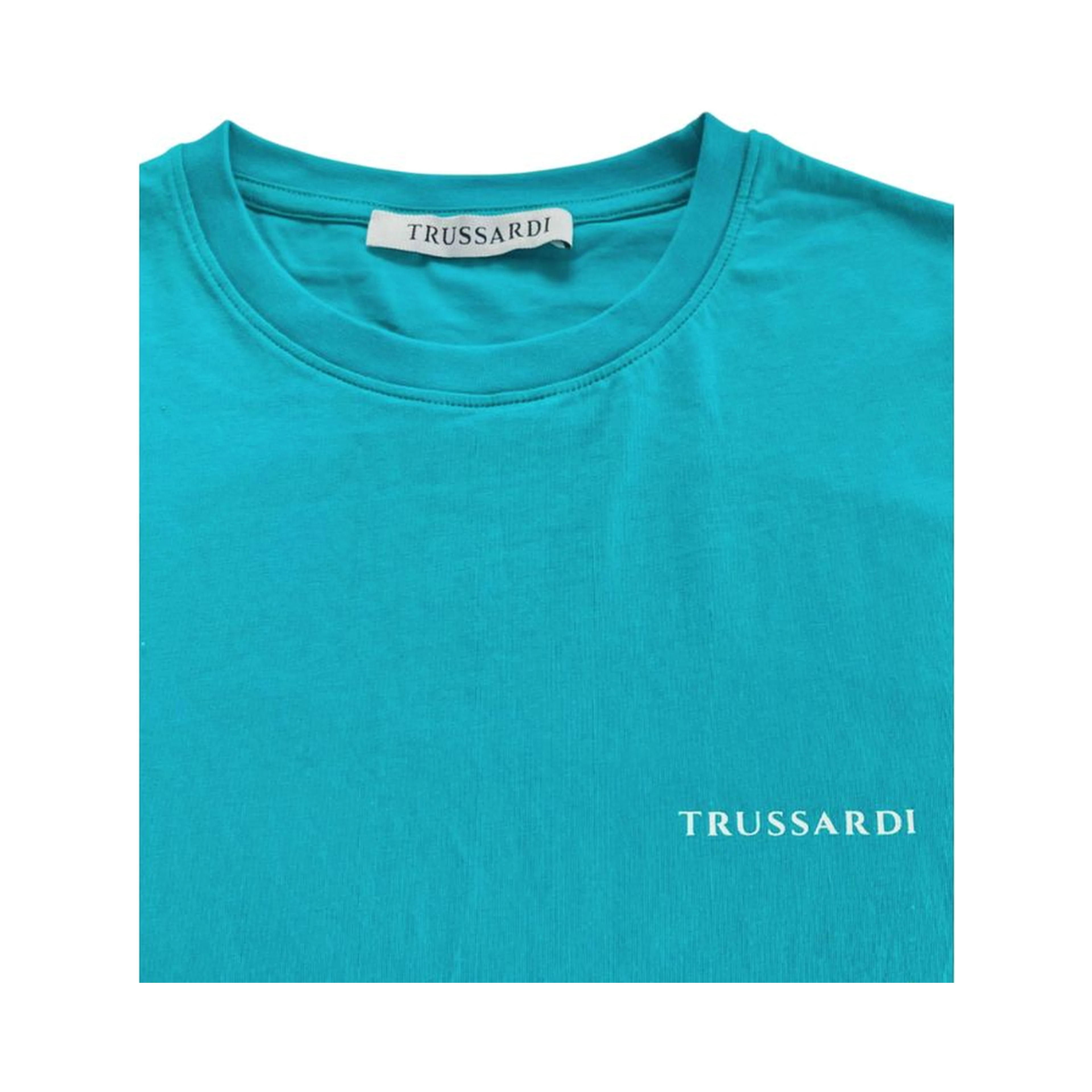 Light Blue Cotton Men T-Shirt